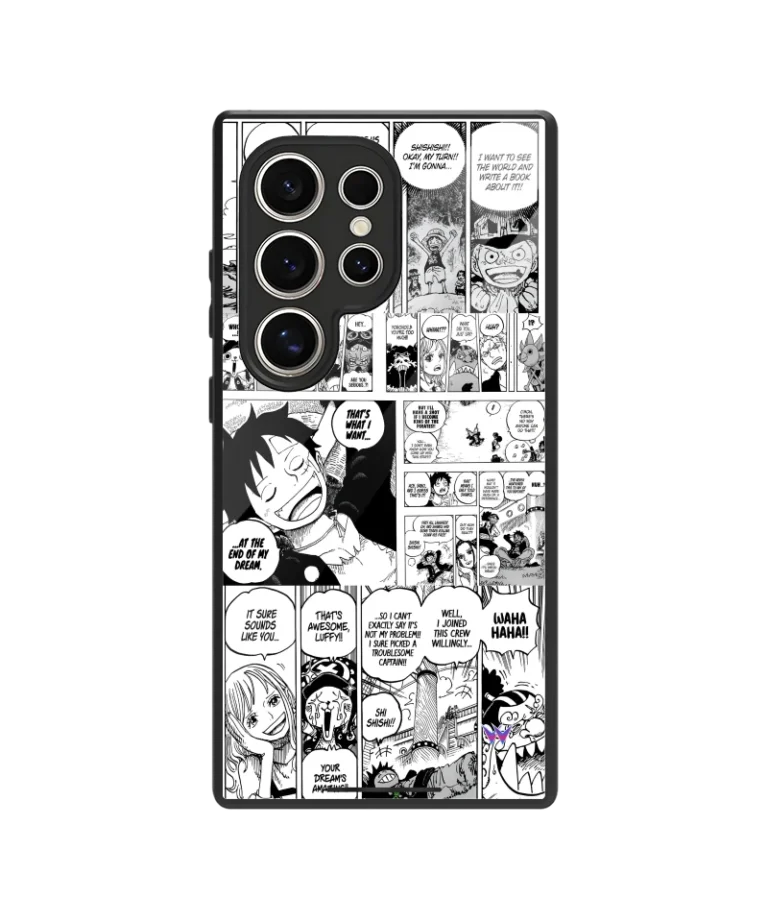 Luffy collage manga Glass Case
