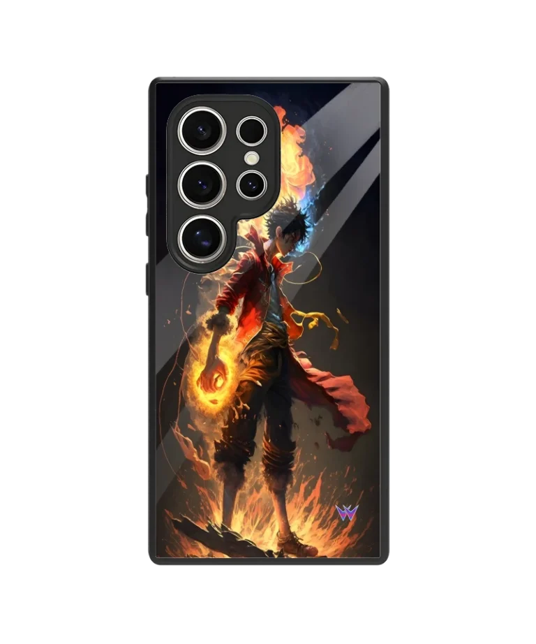Luffy Fire Glass Case