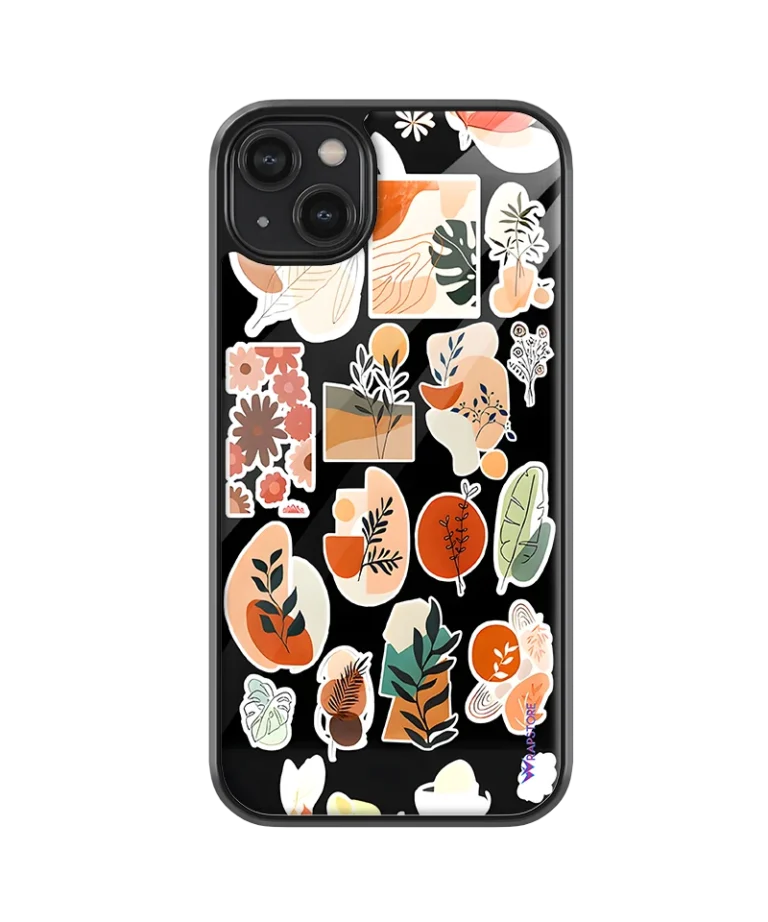Flower Stickers Glass Case
