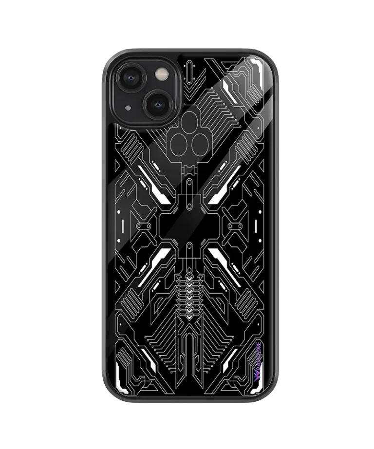 White Circuit Glass Case
