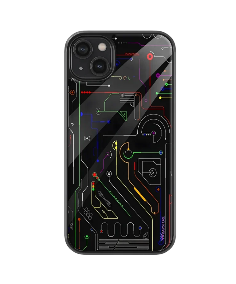 Multicolor Circuit Glass Case