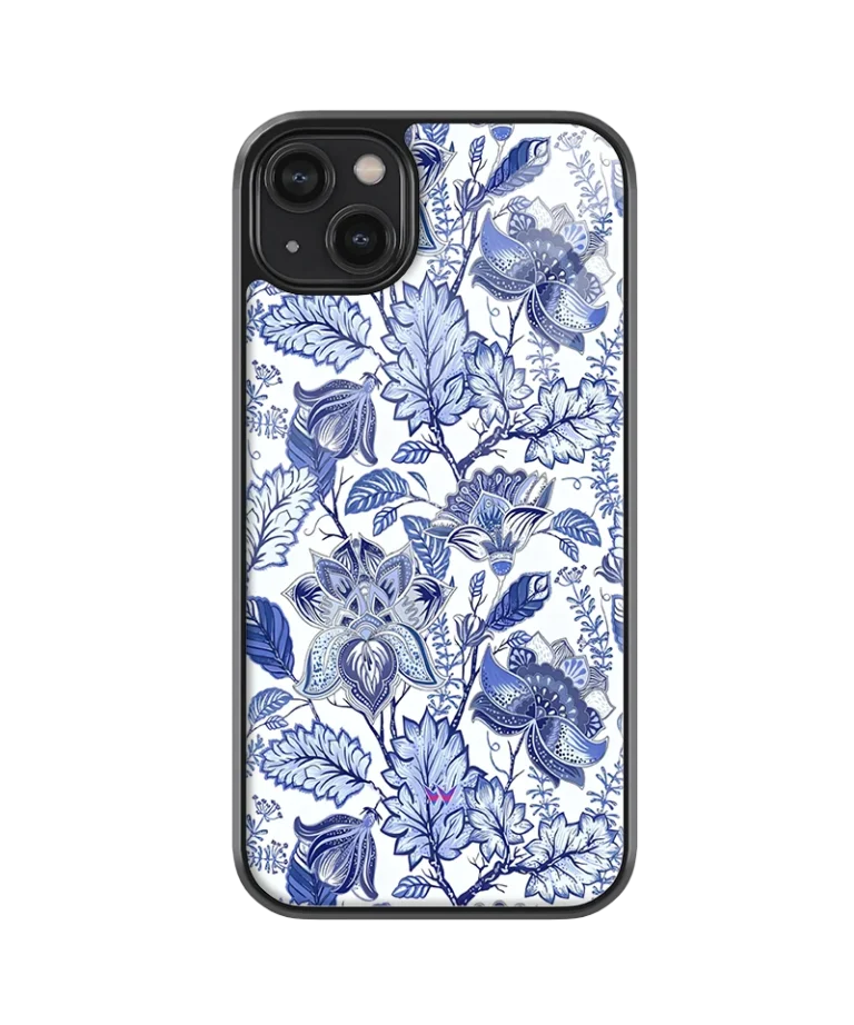 Blue Flora Glass Case