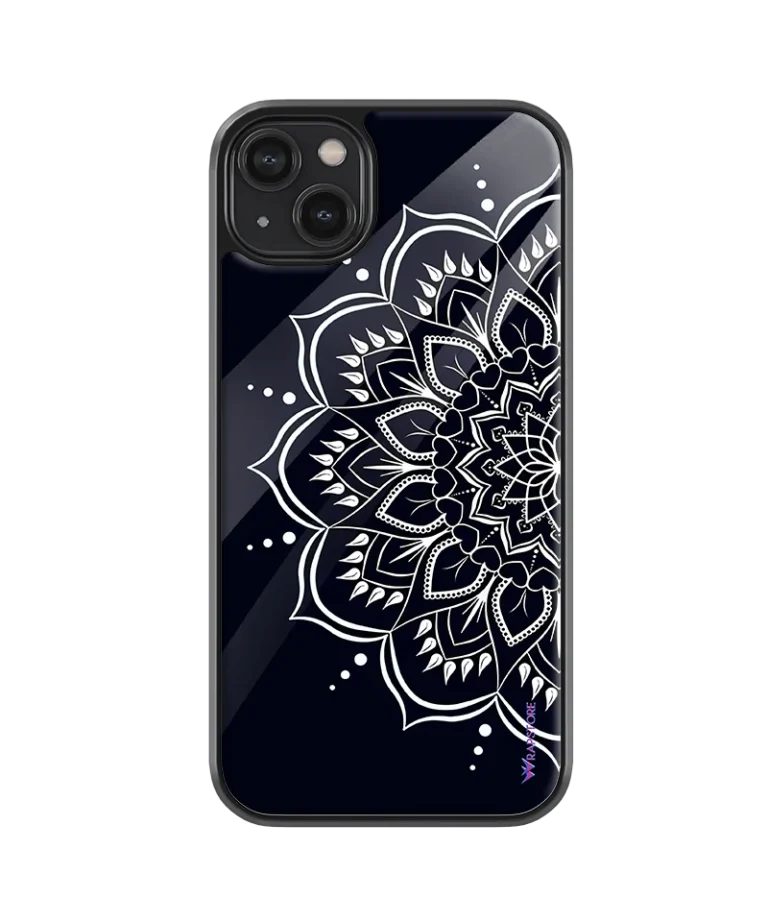 Black Mandala Glass Case