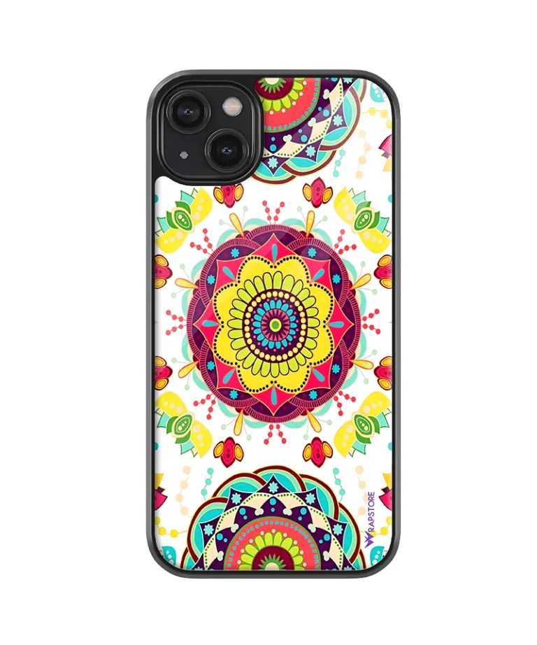 Round Rangoli Glass Case