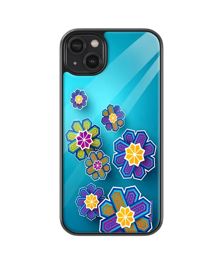 3D Flowers Glass Case