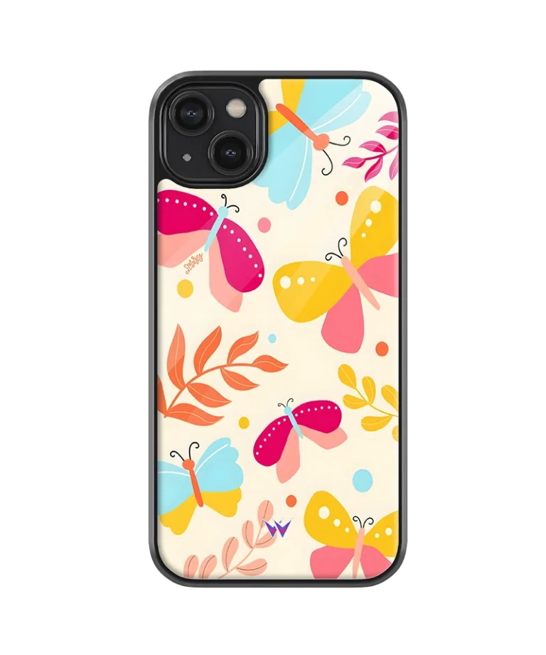 Flora Butterflies Glass Case