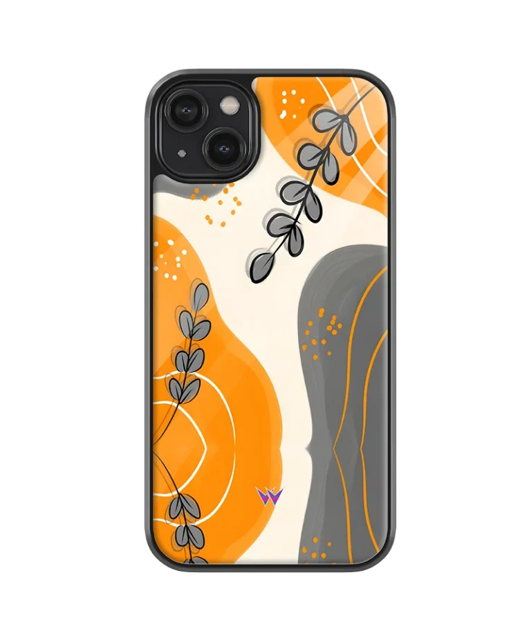 Gray Leaves Glass Case