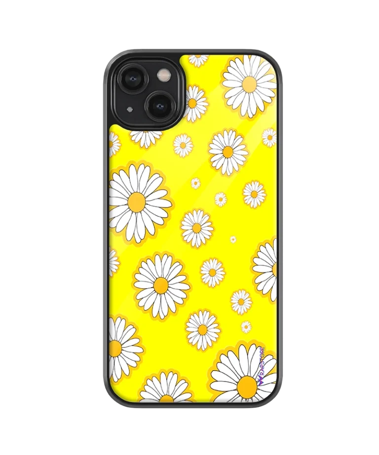 Yellow Flowers Glass Case