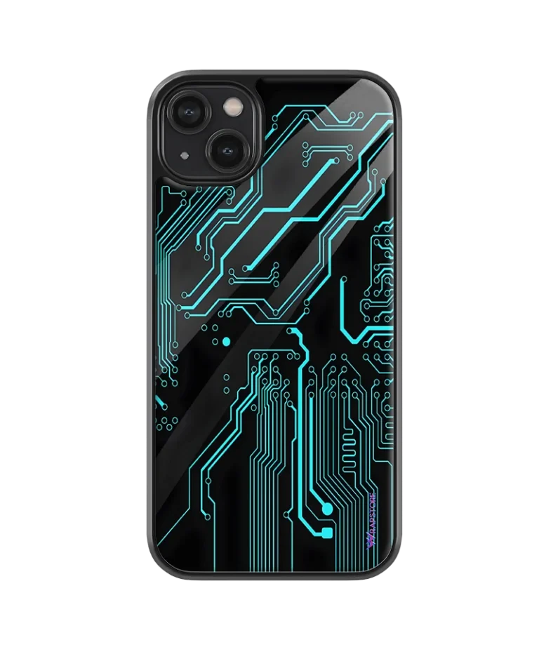 Cyber Circuit Glass Case