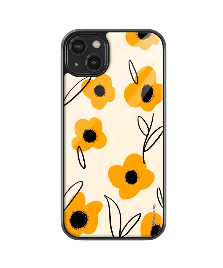Golden Bloom Glass Case