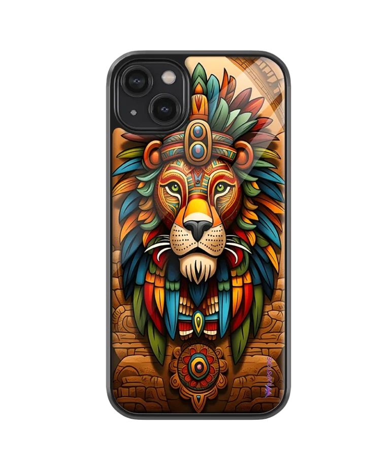 Tribal Lion Glass Case