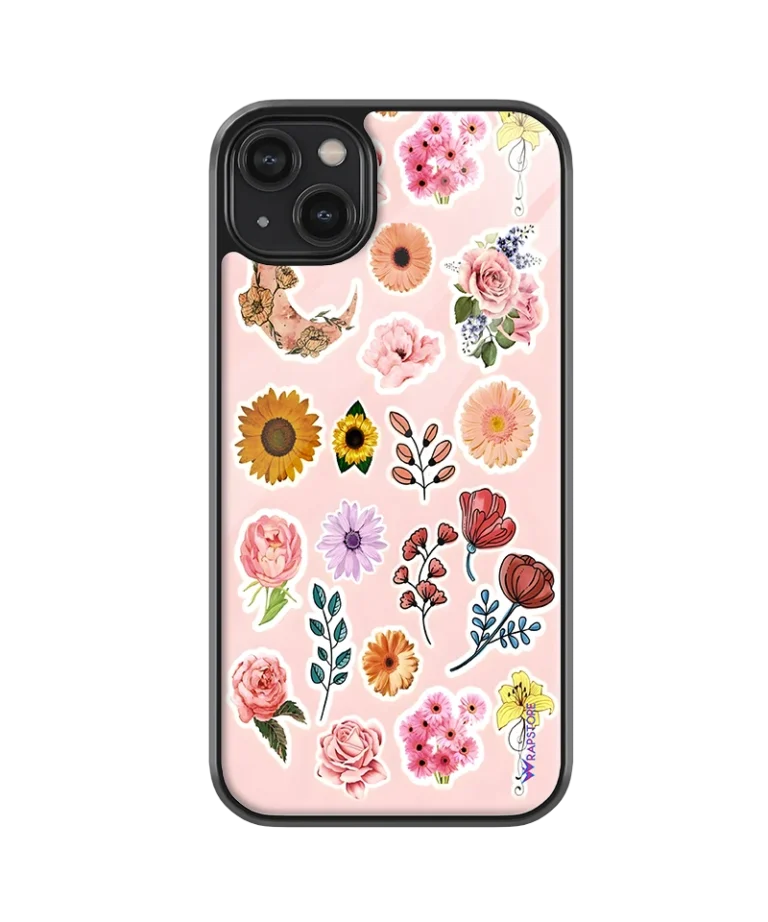 Cute Flowers Glass Case