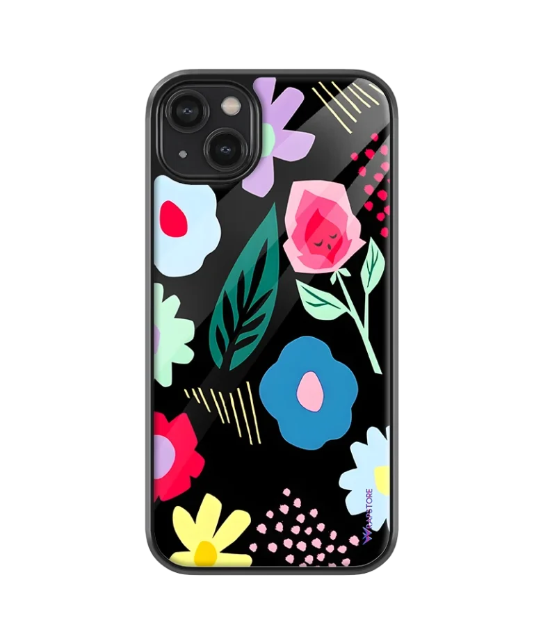 Flowers Cut Glass Case