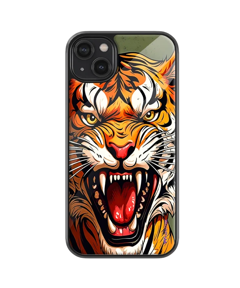 Tiger Sketch Glass Case