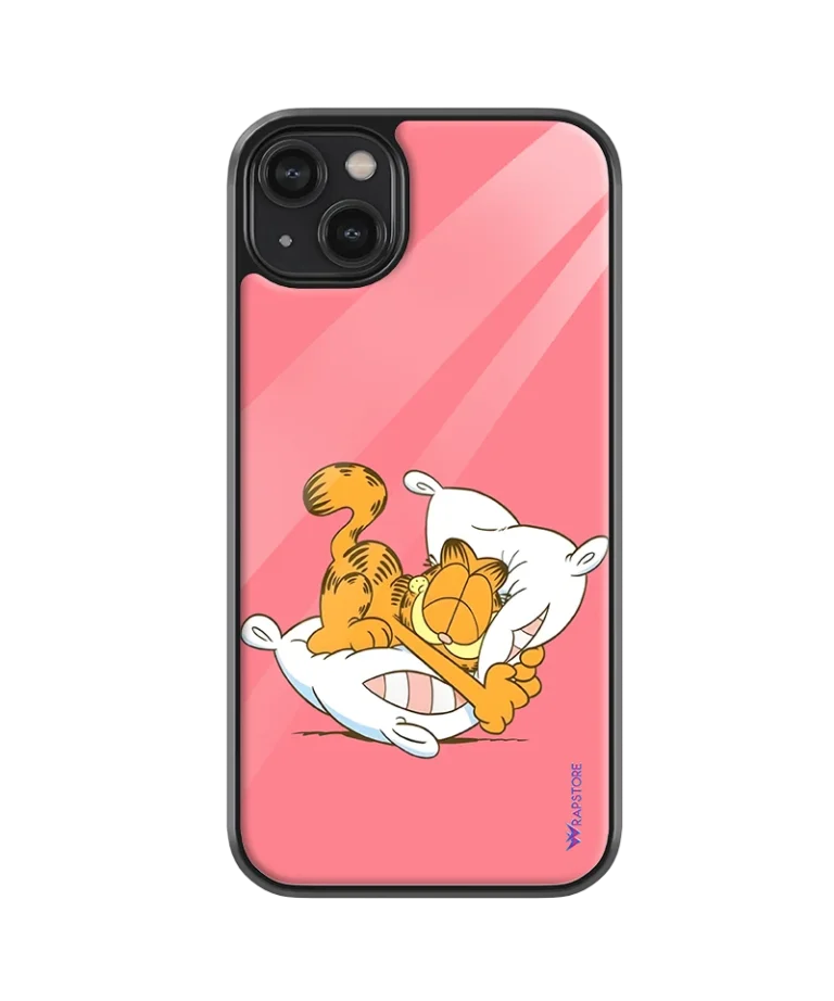 Sleepy Garfield Glass Case