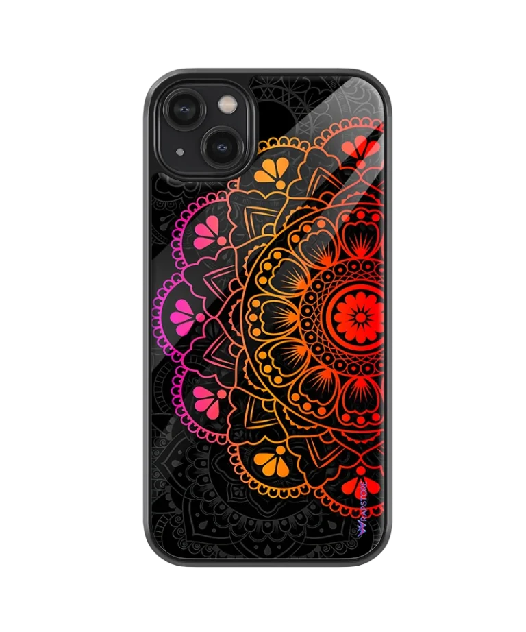 Colored Mandala Glass Case