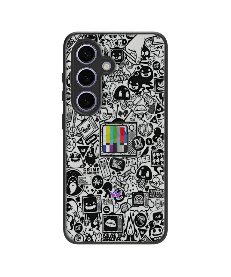 90s B&W Hybrid Hard Case