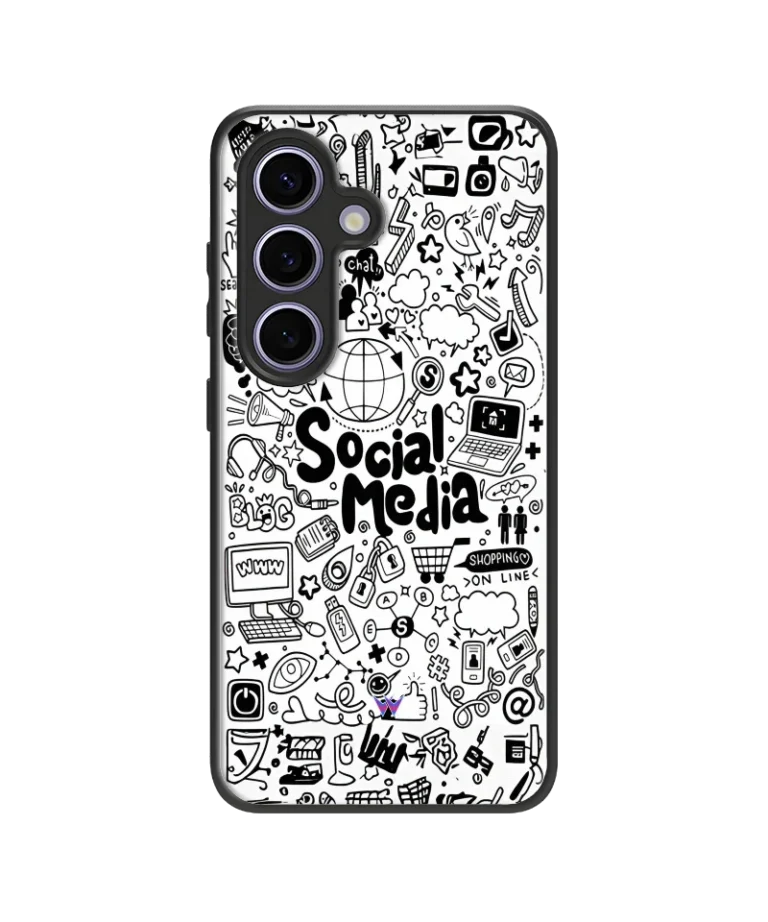Social Media B&W Hybrid Hard Case