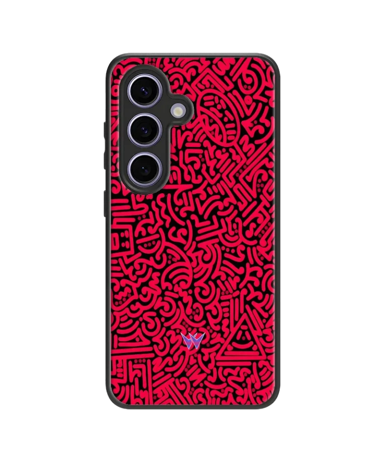 Red Doodle Hybrid Hard Case
