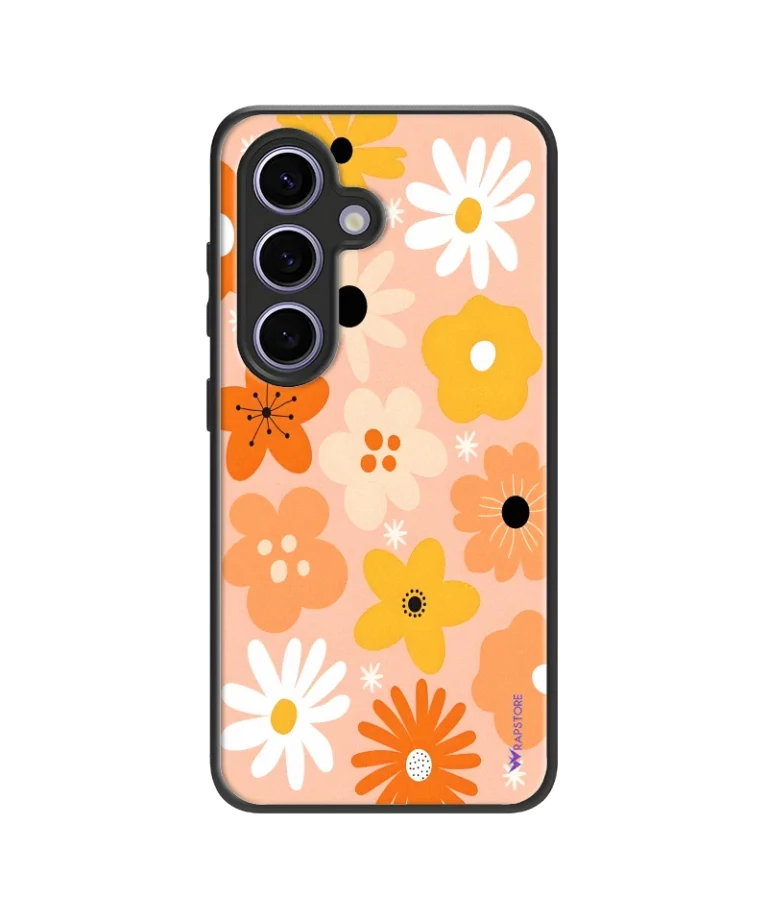 Peach Floral Hybrid Hard Case