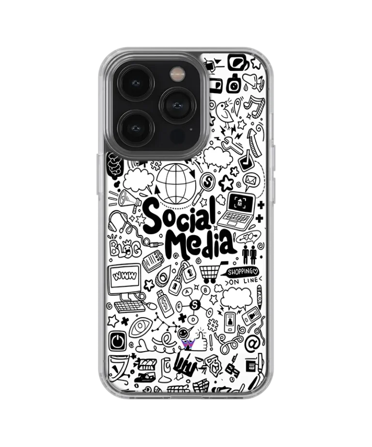 Social Media B&W Silicone Case