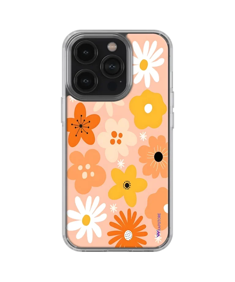Peach Floral Silicone Case